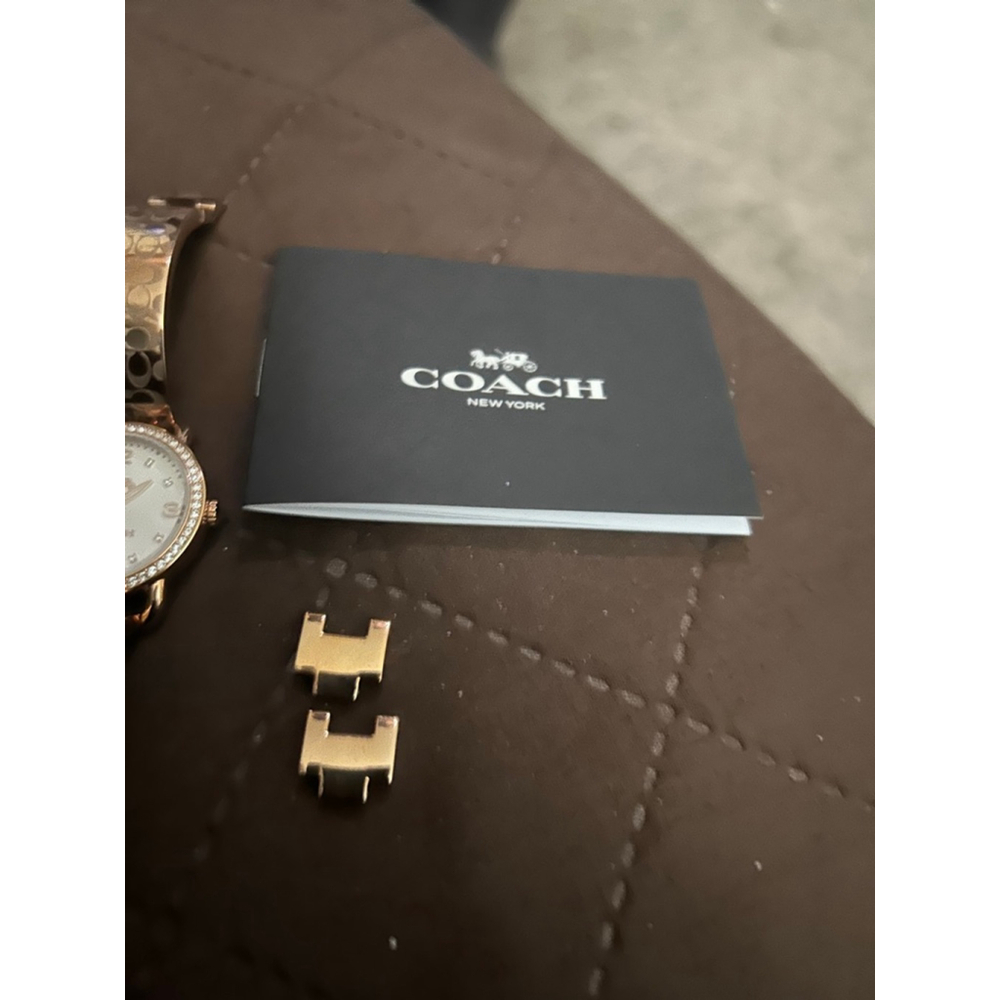 Women's Coach One Size Rose Gold & White Crystal Bezel Watch - Picture 4 of 5